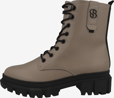 s.Oliver Schnürstiefelette in taupe / schwarz, Produktansicht