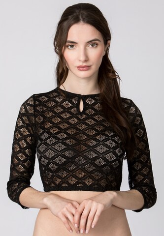 STOCKERPOINT Trachtenbluse 'Holly' in Schwarz: Vorderseite