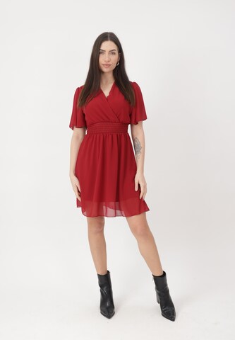 Elara Dress in Red: front