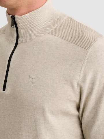 PME Legend Pullover 'Pullover in 100% cotton with half-zip' i beige