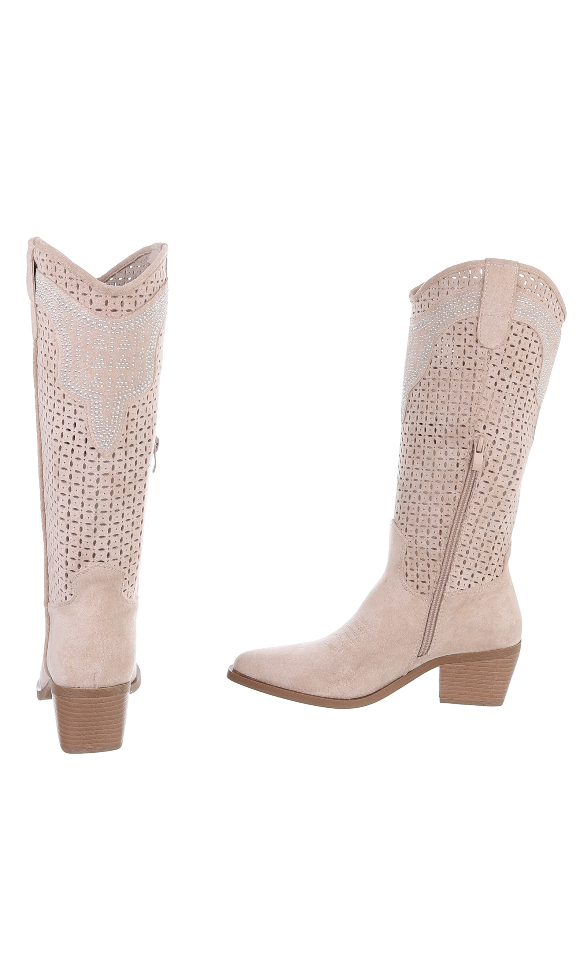 Ital-Design Cowboy Boots in Beige