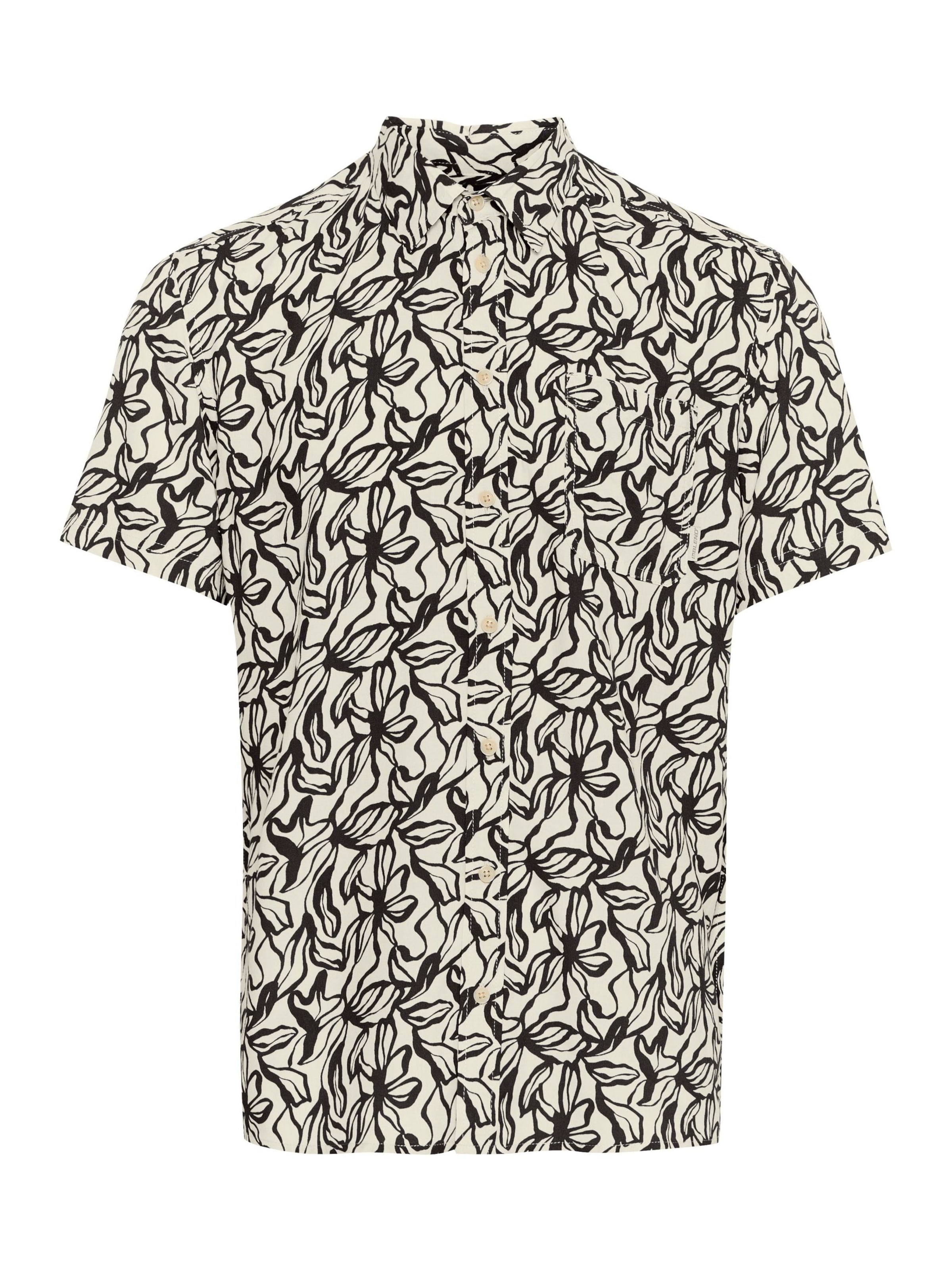 BLEND Regular Fit Kurzarmhemd ' BHAVIAN ' in Schwarz: Vorderseite