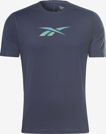 Reebok - Camiseta funcional en azul: frente