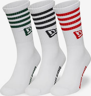 NEW ERA Socks 'Stripe Crew' in White: front