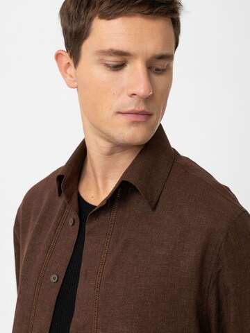 Antioch Regular fit Button Up Shirt 'Keith' in Brown