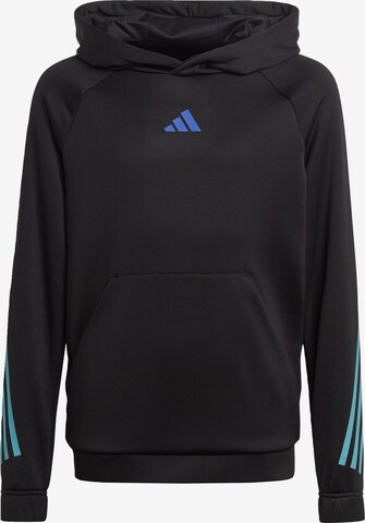 ADIDAS SPORTSWEAR Sports sweatshirt 'Train Icons Aeroready 3-Stripes' in Black: front