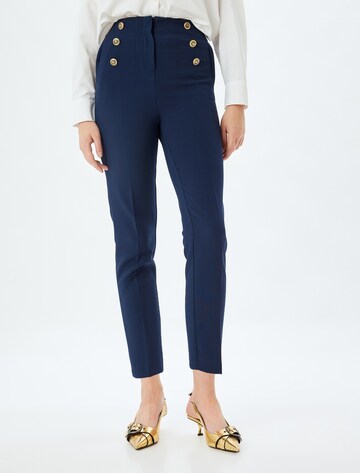Koton Slim fit Trousers with creases in Blue: front