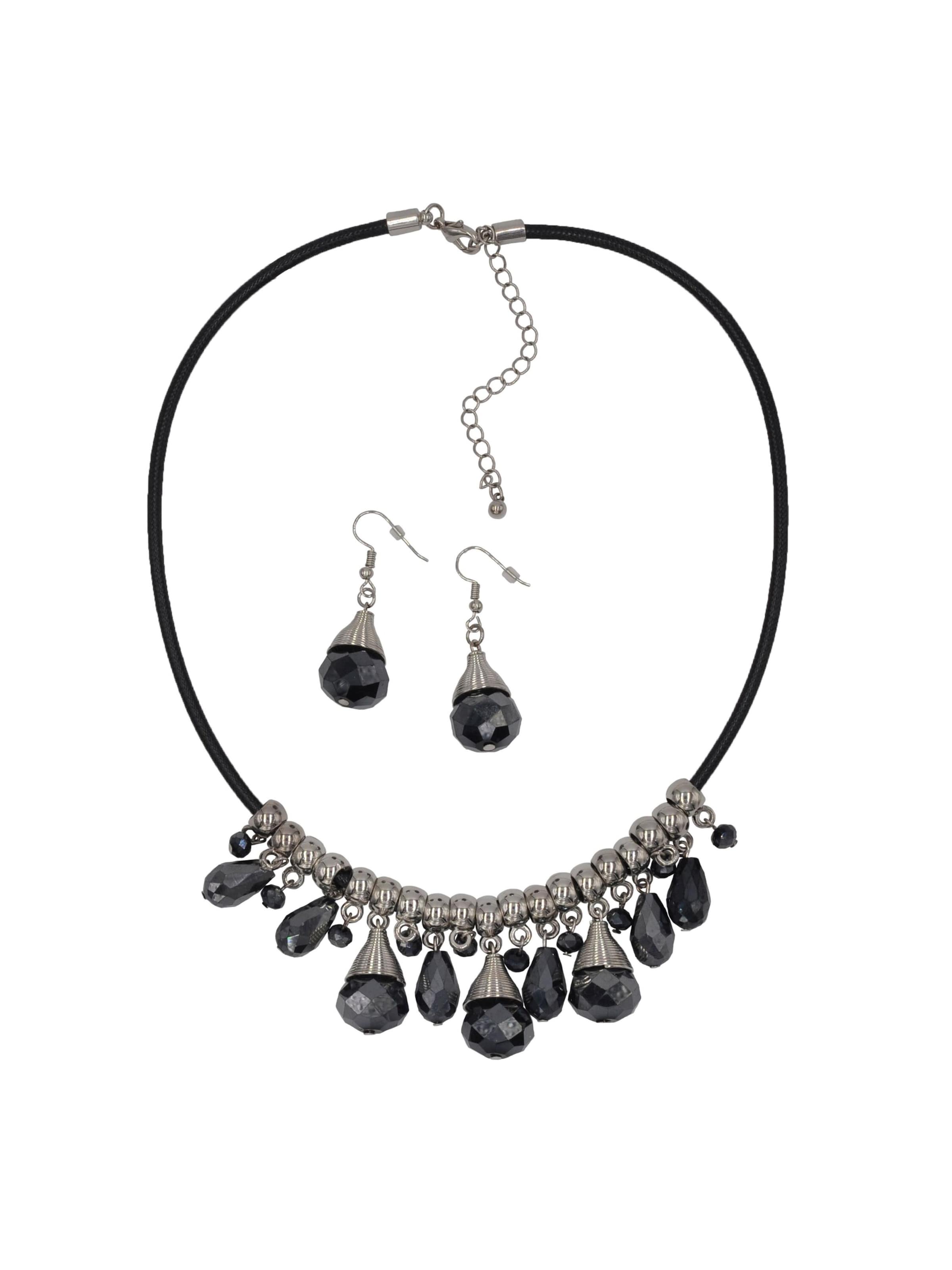 Parure de bijoux Steuer en noir : devant