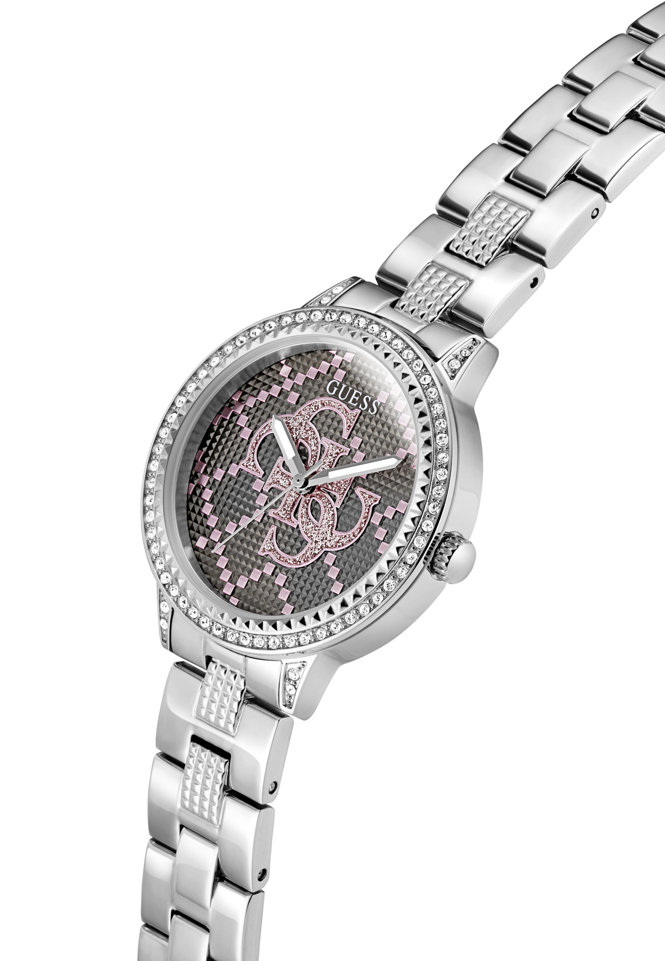 GUESS Analogt ur 'G lace' i sølv