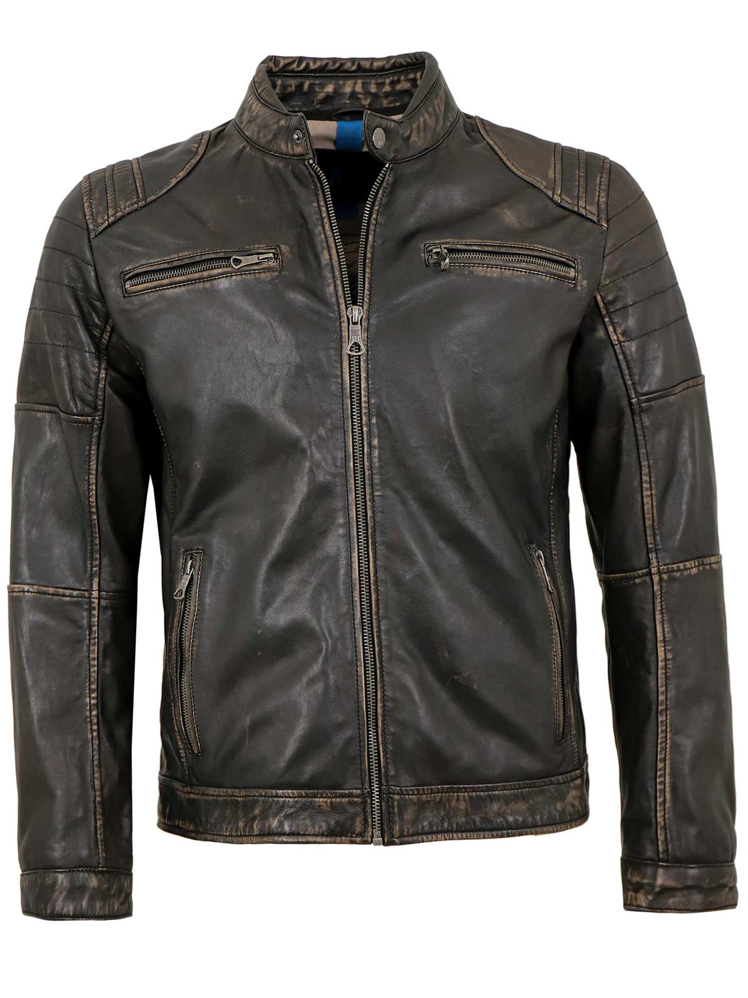 Lederjacken24 Übergangsjacke 'Zenon-4'‌‌‌‌‌‌‌ in Schwarz