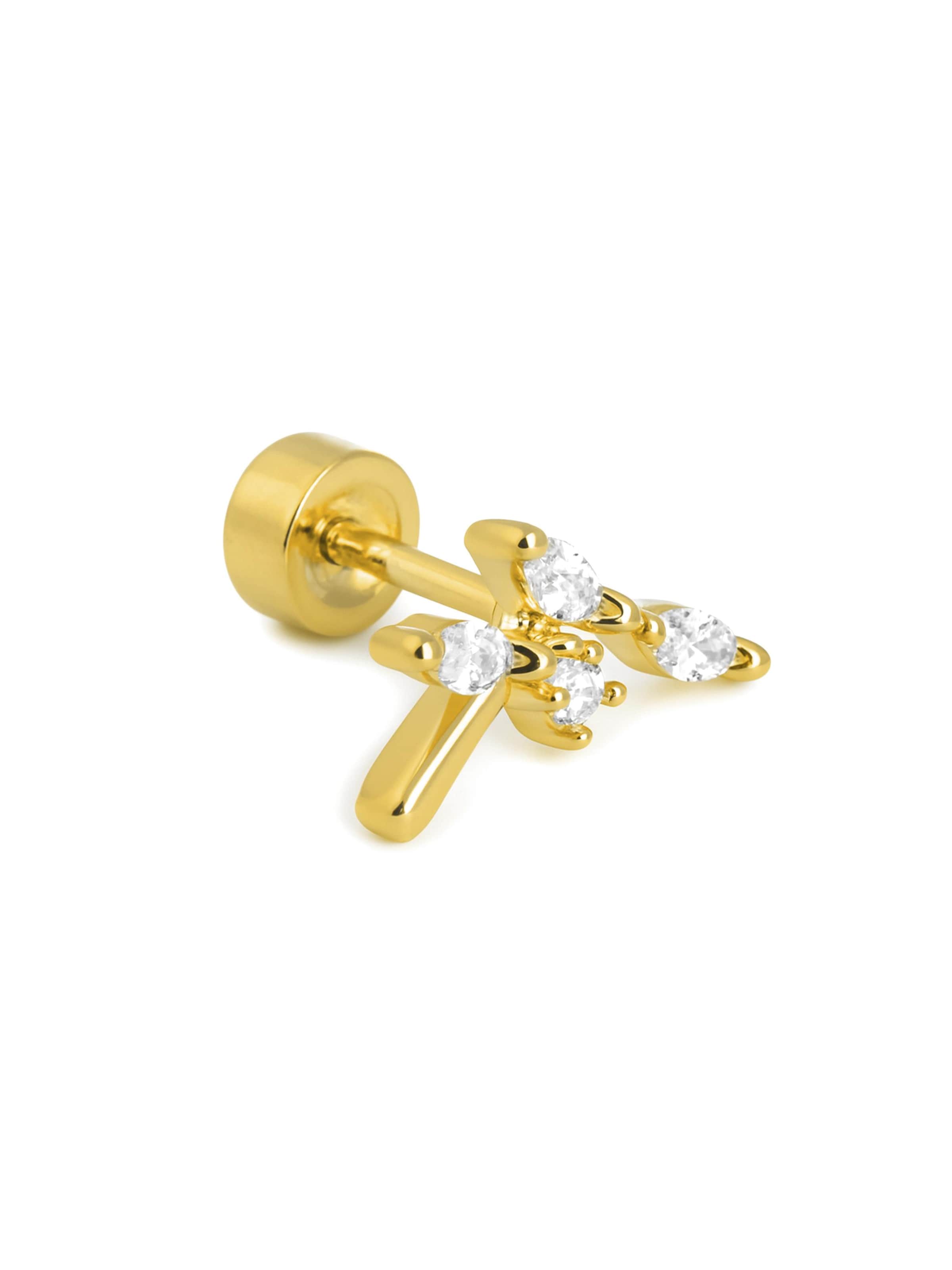 Luxenter Piercings 'Curat' in Goud: voorkant