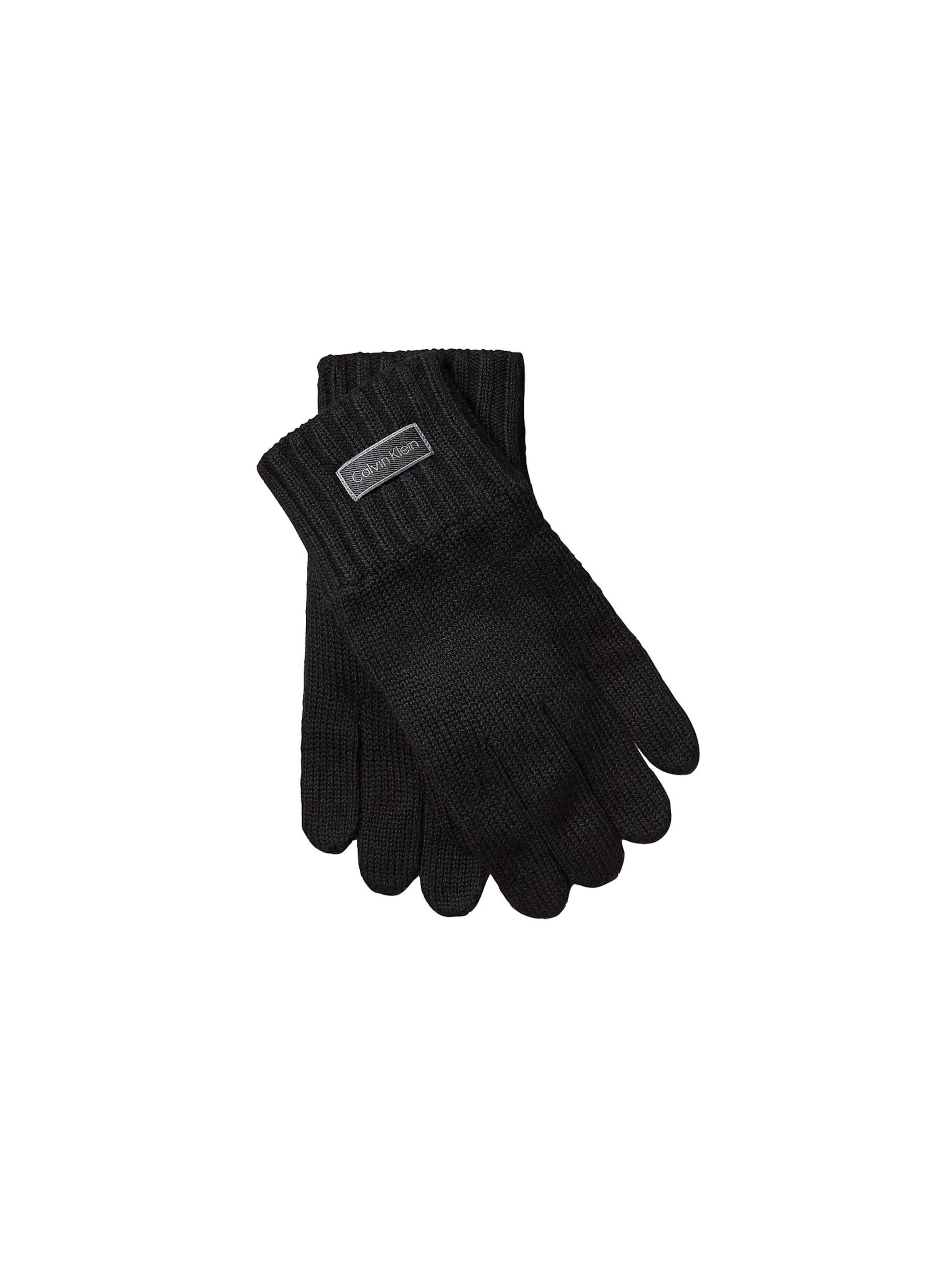 Calvin Klein Full Finger Gloves in Black: front