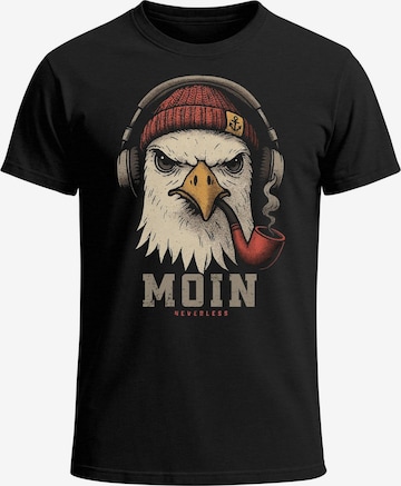 Neverless Shirt 'Moin' in Black: front