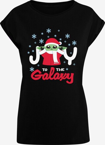 ABSOLUTE CULT Shirt 'The Mandalorian - Joy To The Galaxy' in Black: front