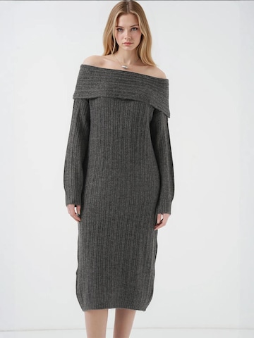 Bigdart - Vestido de malha em cinzento: frente