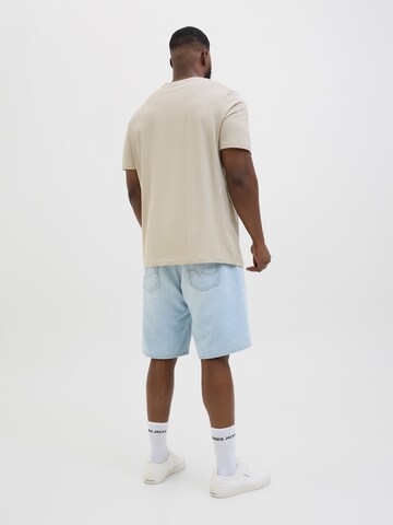 Jack & Jones Plus T-Shirt 'JJHAWAII' in Beige
