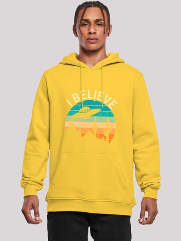 F4NT4STIC Sweatshirt 'I Believe UFO Alien Sonnenuntergang' in Yellow: front
