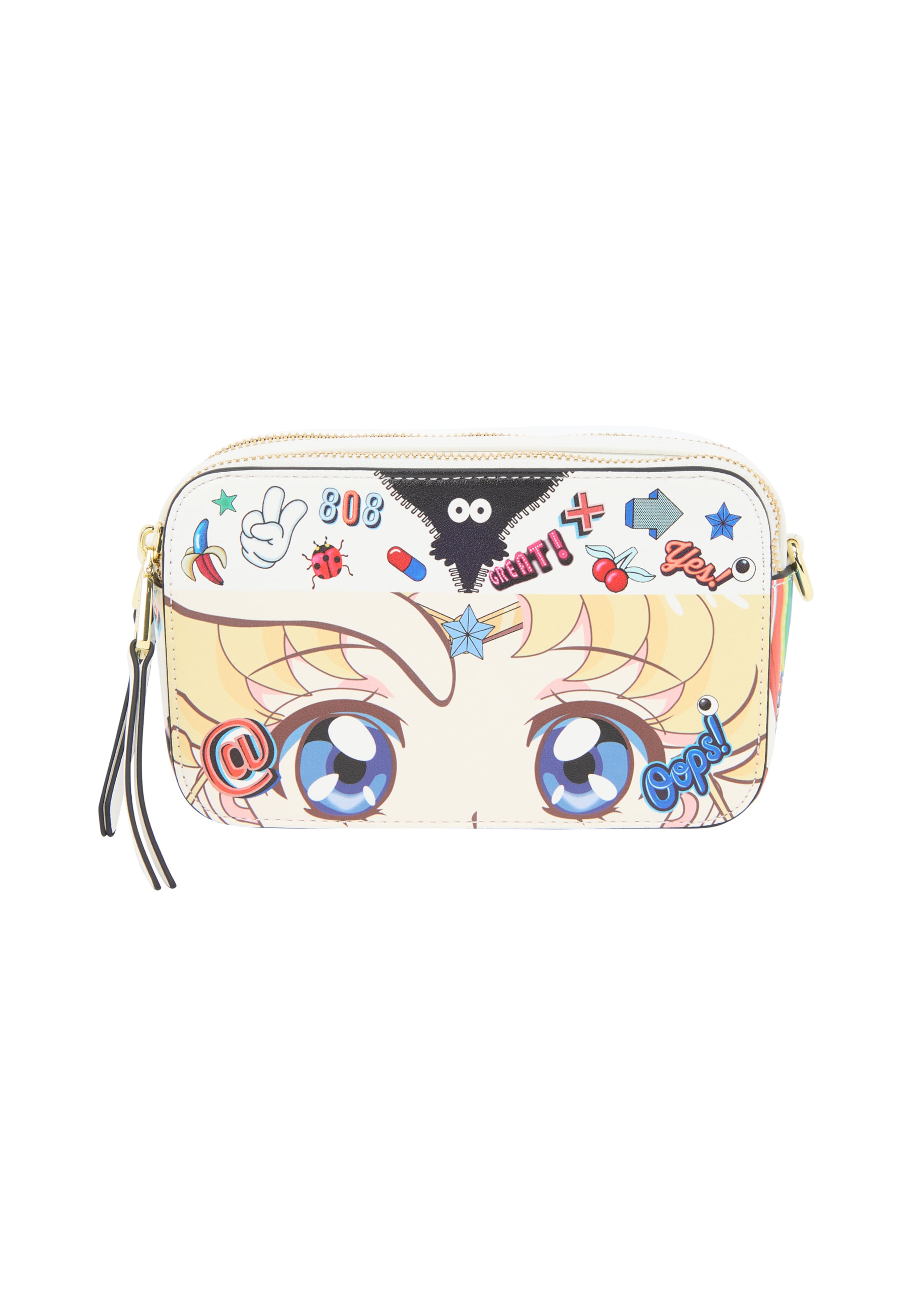 MYMO Taška přes rameno 'Pop Eyetheme' – bílá: přední strana