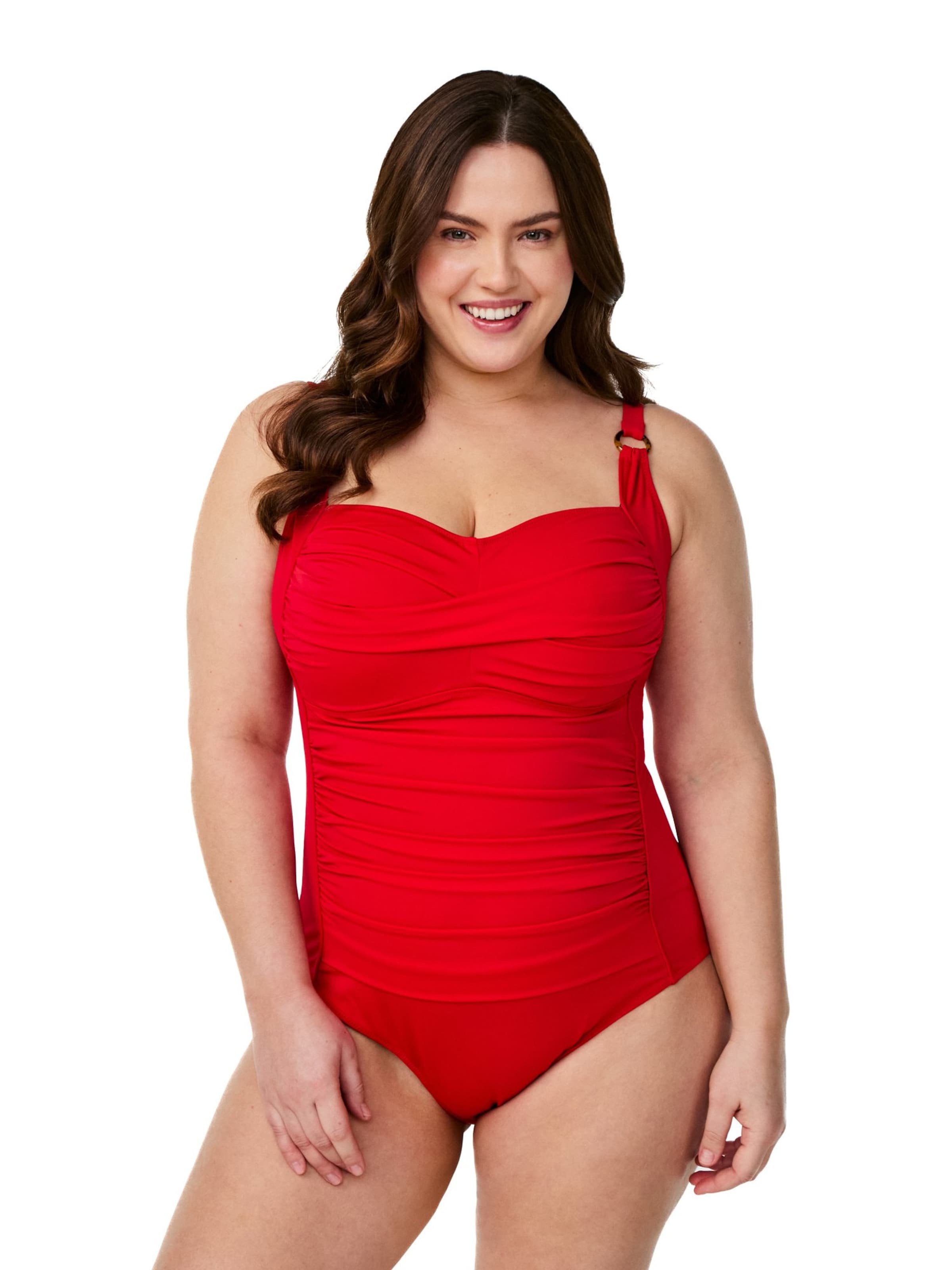 Swim by Zizzi Korzetová Plavky 'Casdenia' – červená: přední strana