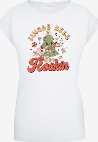 T-shirt 'Jingle Bell Rockin Christmas' F4NT4STIC en blanc : devant