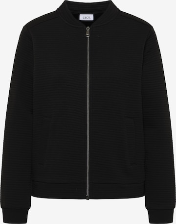 CECIL - Sudadera con cremallera en negro: frente