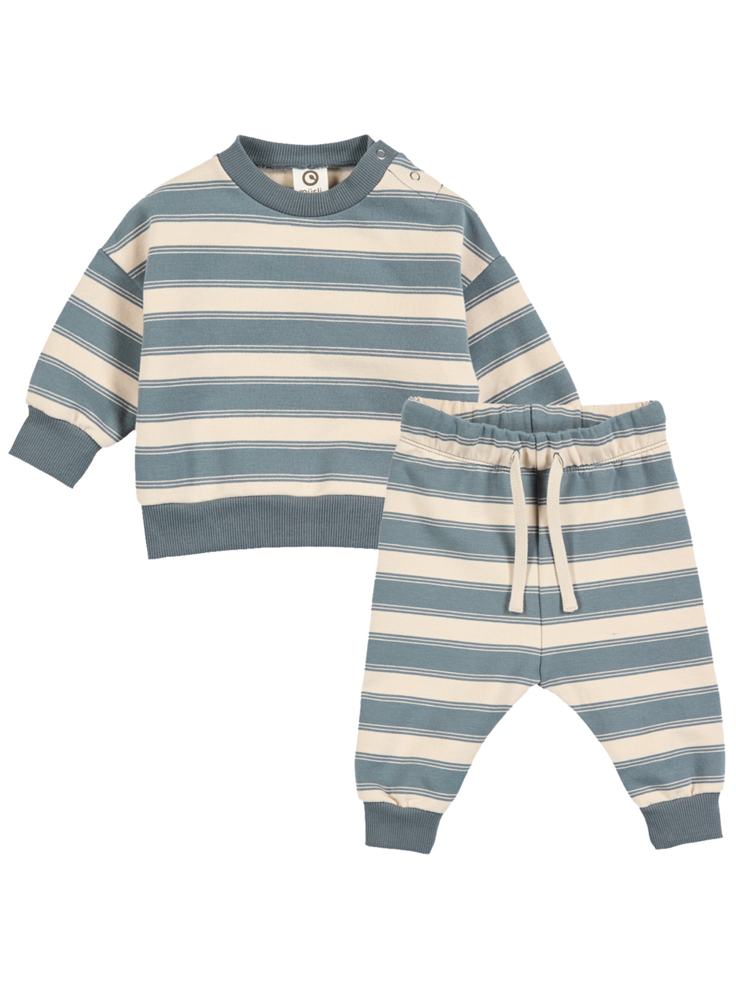 Tutina / body per bambino di Müsli by GREEN COTTON in blu: frontale