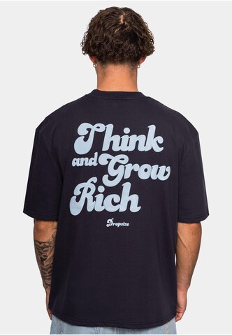 Dropsize T-Shirt 'Grow Rich' in Blau