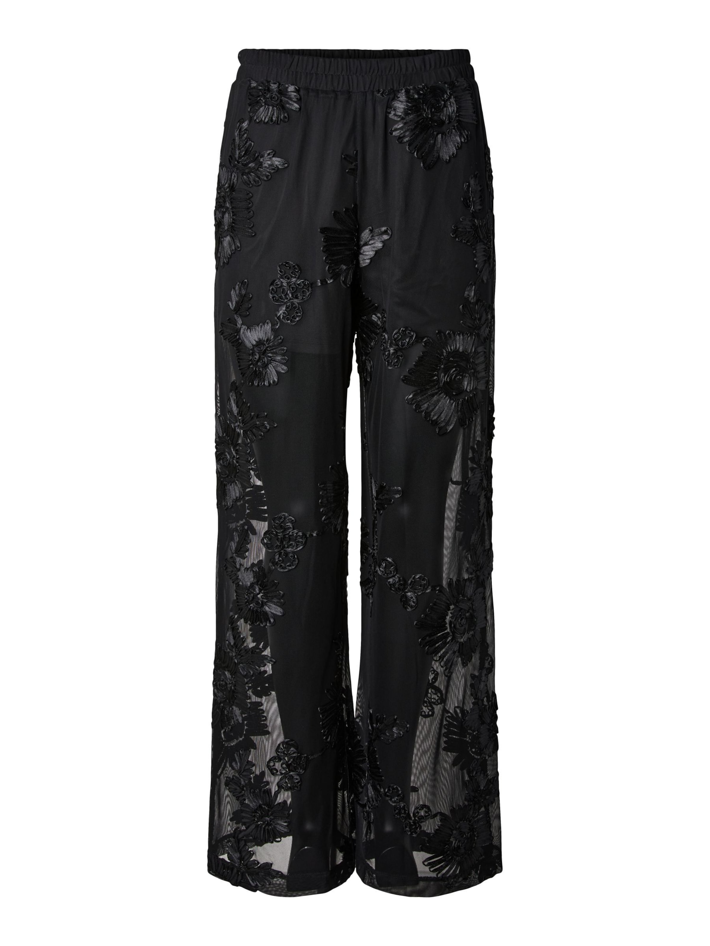 PIECES - Pierna ancha Pantalón 'PCOffia' en negro: frente