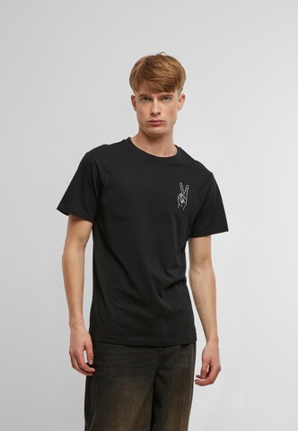 Mister Tee - Camisa 'Peace Sign' em preto: frente