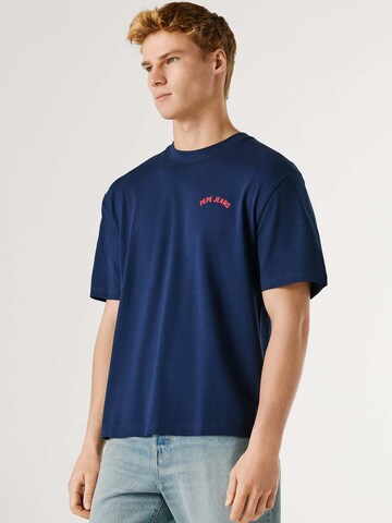 T-Shirt 'Gideon' Pepe Jeans en bleu