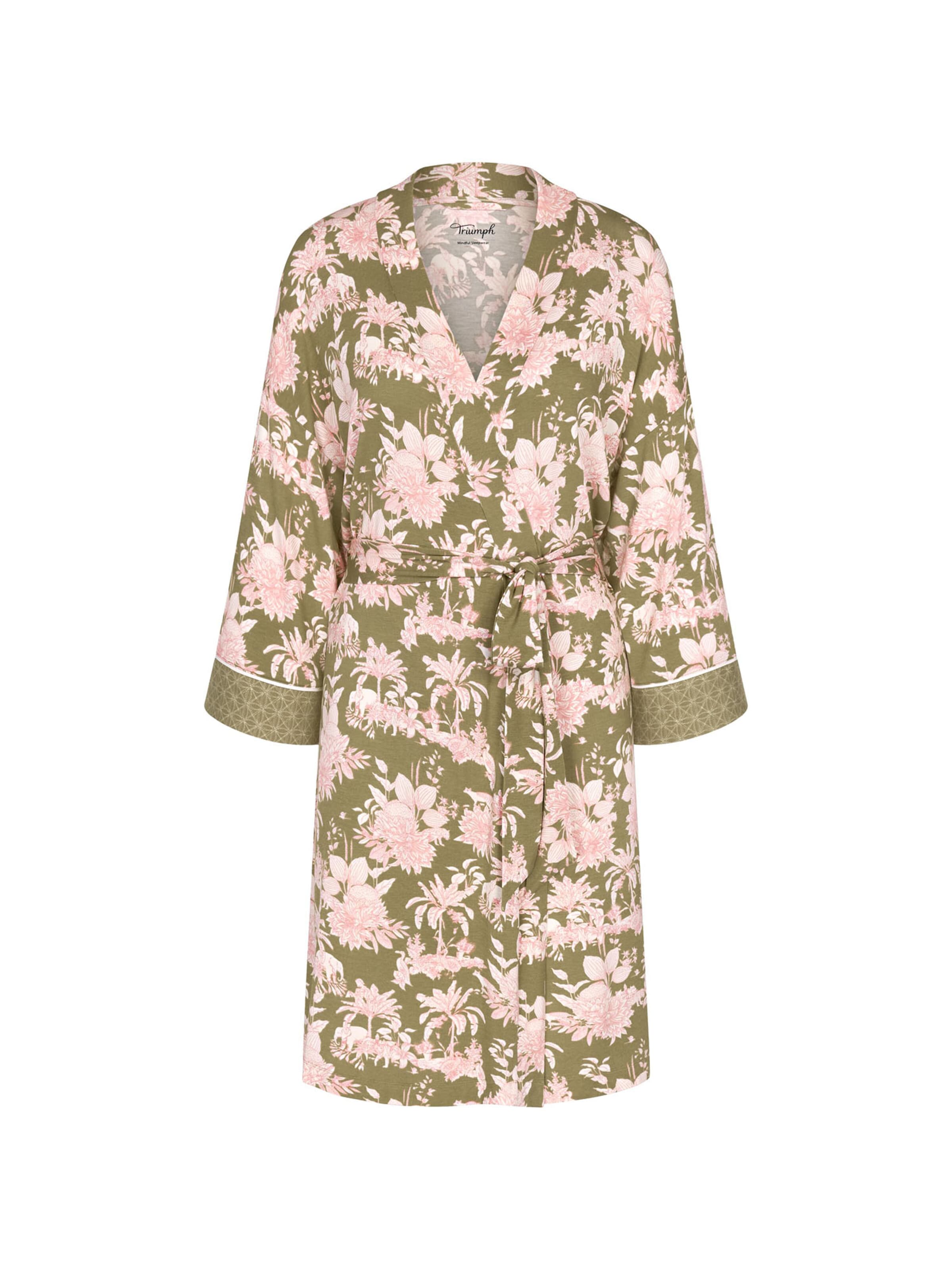 TRIUMPH Bathrobe short ' Red Label Aura Spotlight ' in Green: front