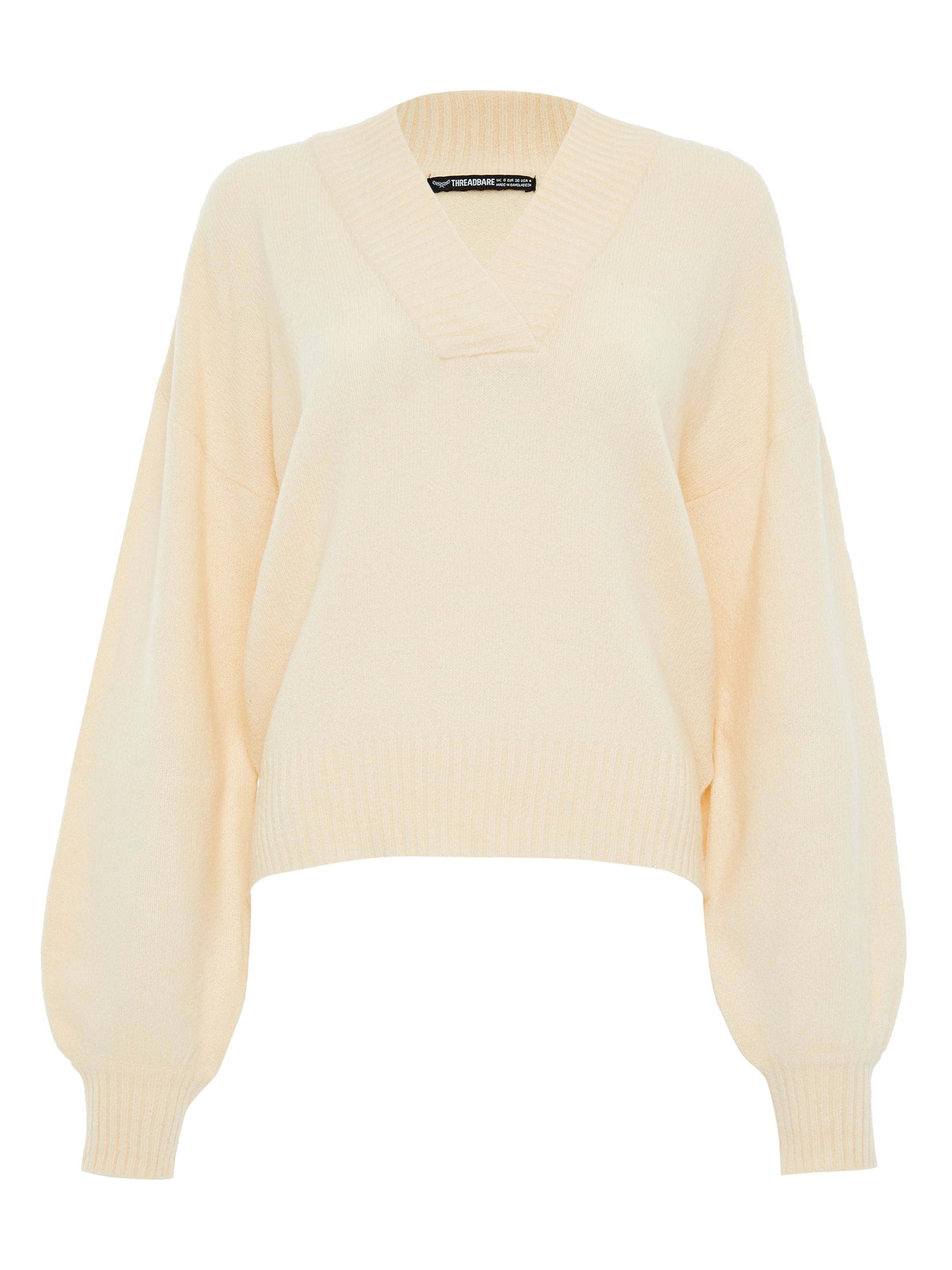 Threadbare Sweater 'Bloom' in Beige: front