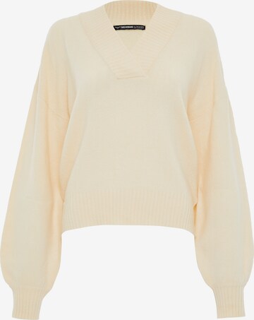 Pull-over 'Bloom' Threadbare en beige : devant