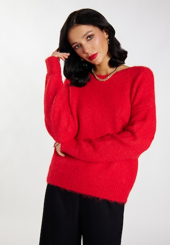 Pullover 'Caspio' di faina in rosso: frontale