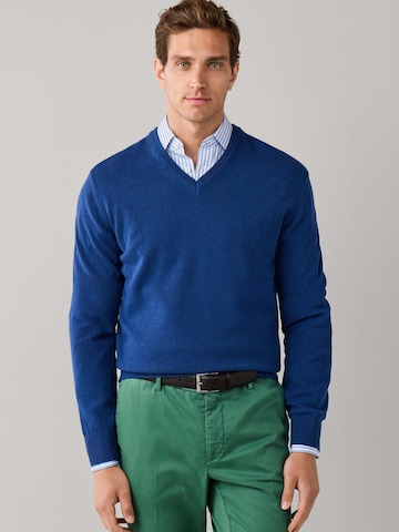 Hackett London Trui in Blauw: voorkant