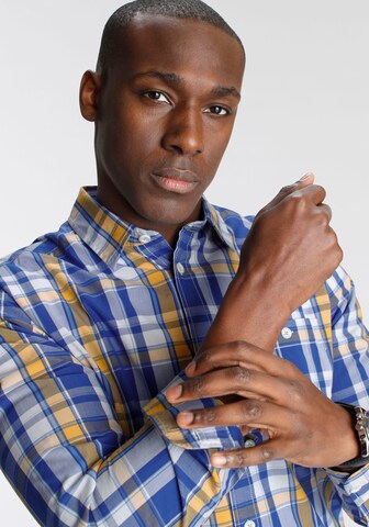 DELMAO Regular Fit Hemd in Blau