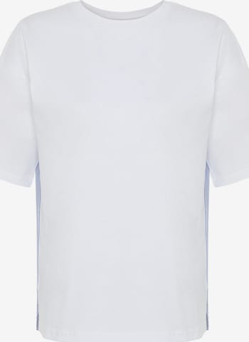 TrendyolŠiroka majica - bijela boja: prednji dio