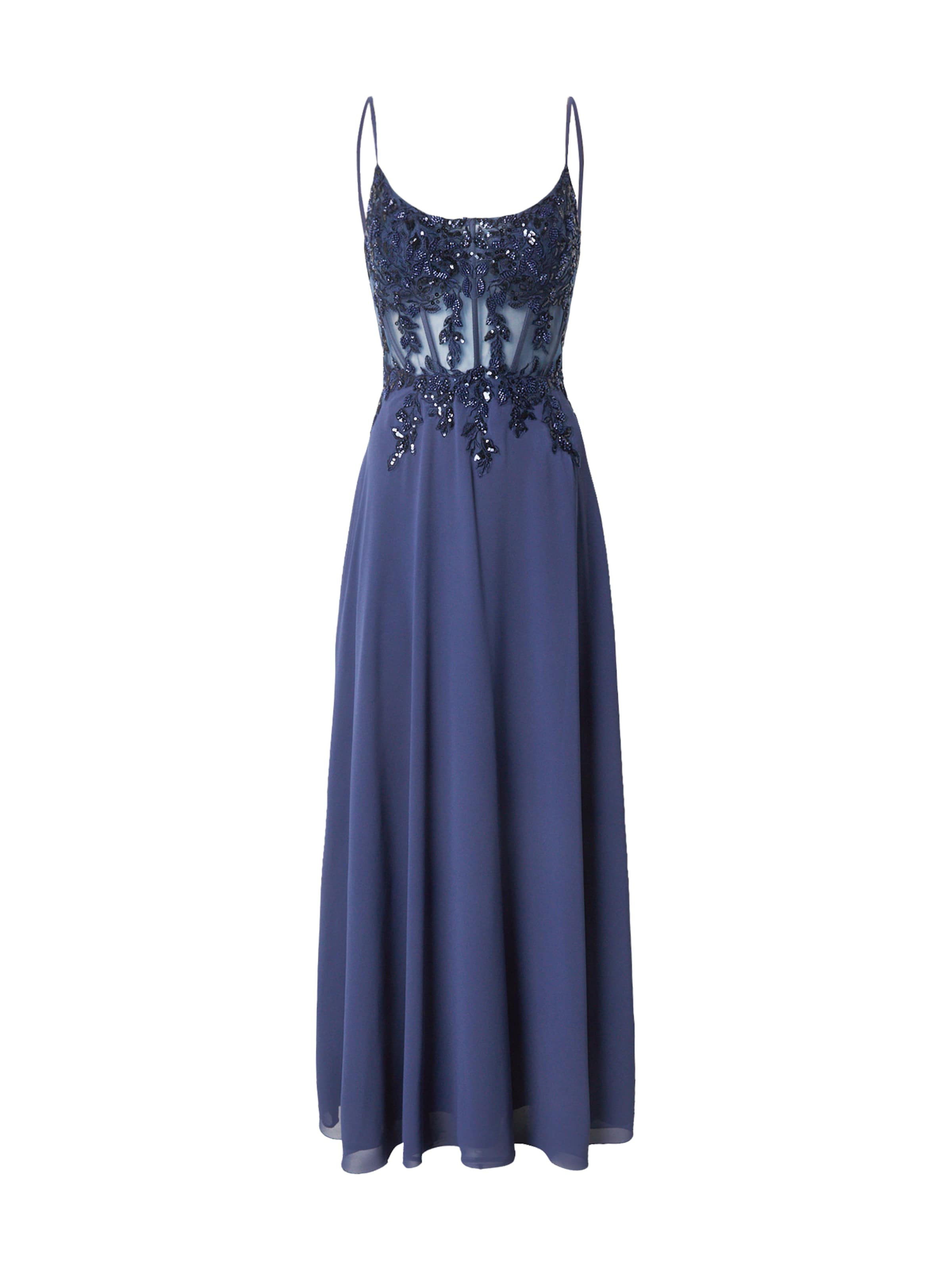 Rochie de seară de la mascara pe albastru: față
