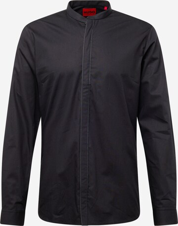 HUGO - Ajuste estrecho Camisa 'Enrique' en negro: frente