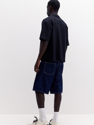 Pull&Bear Comfort fit Button Up Shirt in Black