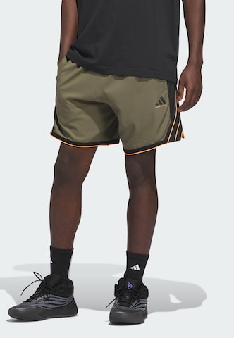 ADIDAS PERFORMANCE Loosefit Sportshorts 'Crazy Lite' in Grün: Vorderseite