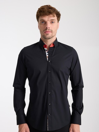 7Camicie Chemise business 'Donatello Iconic Poplin Stretch Man Shirt Black' en 40 en noir, Vue avec produit