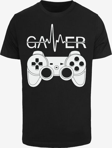 F4NT4STIC T-Shirt 'Gamer Heartbeat' in Schwarz: Vorderseite
