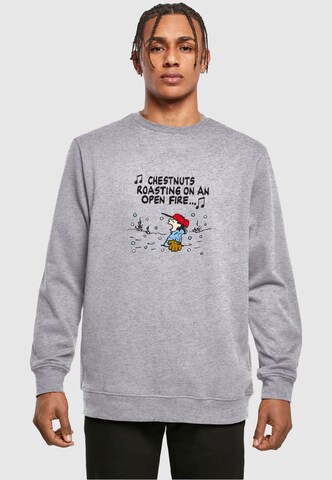 Merchcode Sweatshirt 'Peanuts Chestnuts' in Grey: front