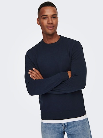 Only & Sons Sweater 'Rex' in Blue