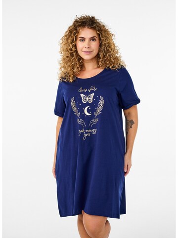 Zizzi Nightgown 'MALLY' in Blue: front