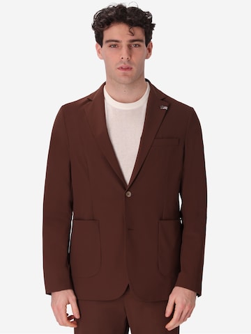 Distretto12 Slim Fit Sakko in Braun: Vorderseite