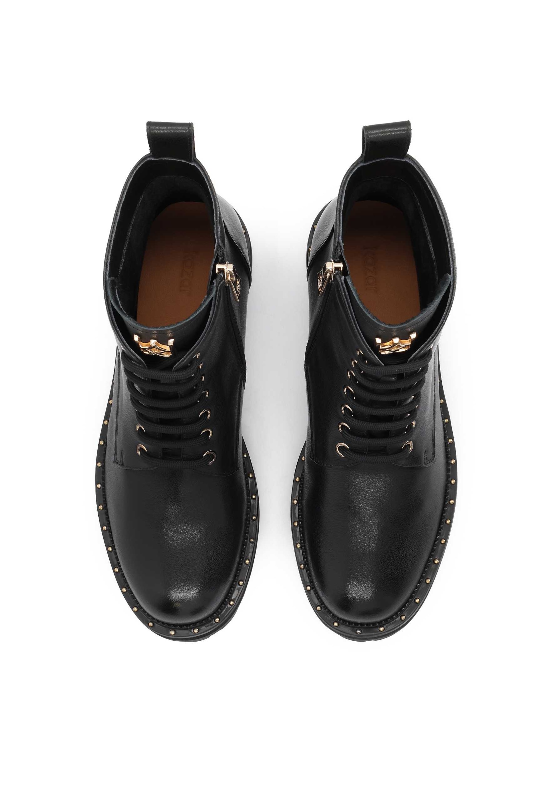 Kazar Botki sznurowane w kolorze czarny