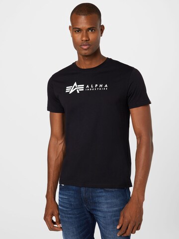 ALPHA INDUSTRIES T-shirt i svart: framsida