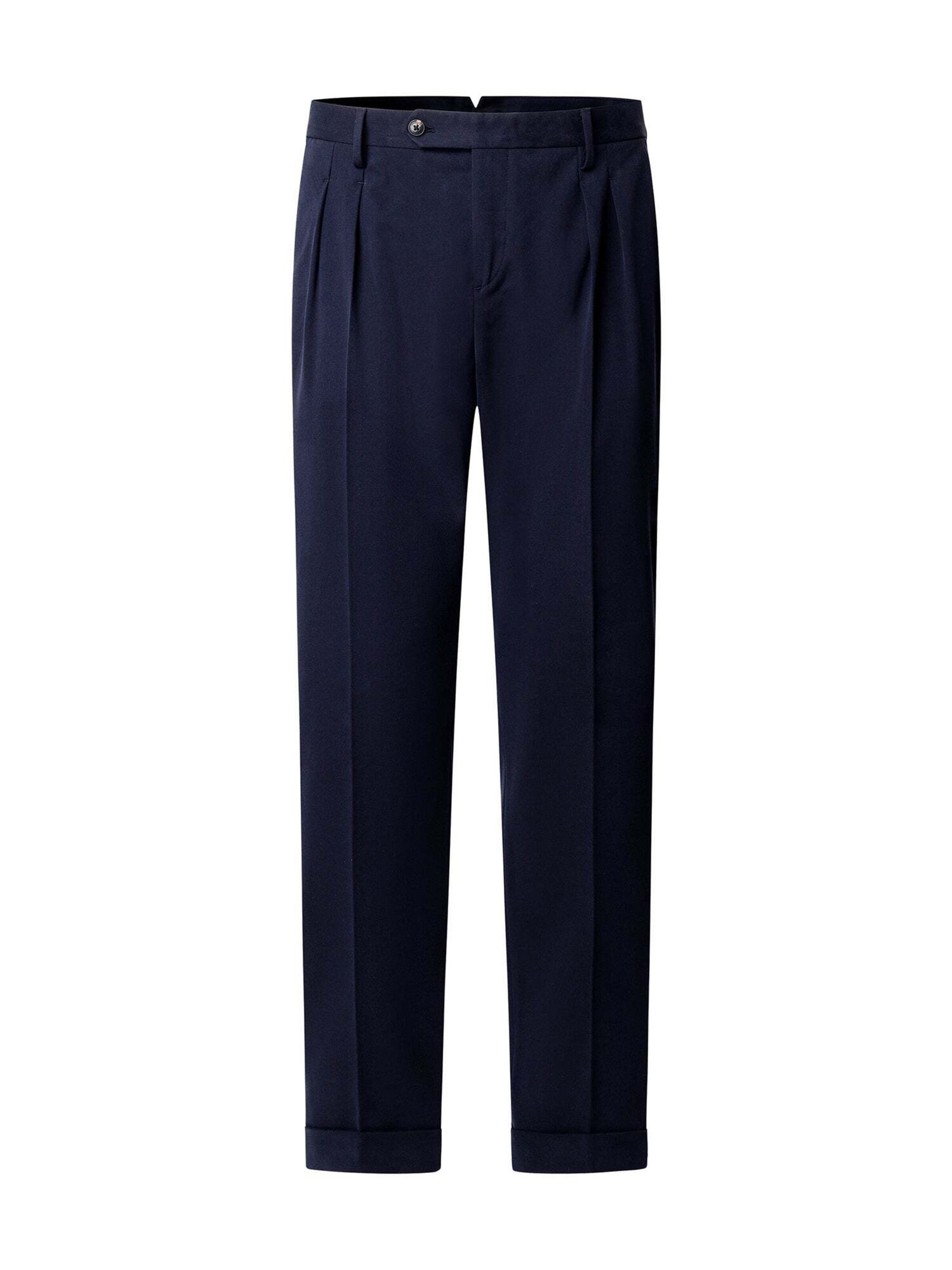 Tapered Pantaloni con pieghe di Hackett London in blu: frontale